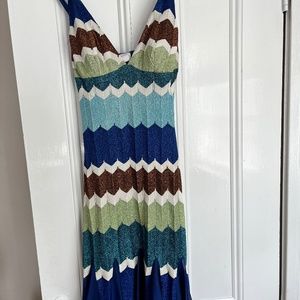 Not available:New CACHE multi color metallic dress